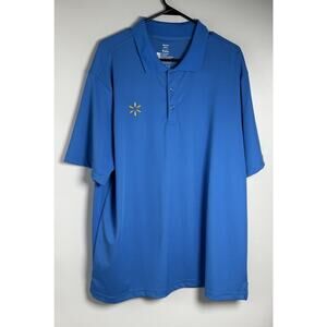 Walmart Polo Shirt Mens XL Blue Performance Stretch Short Sleeve Work Uniform